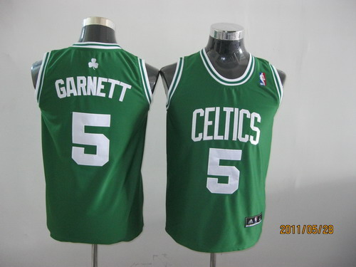 NBA Kids Boston Celtics 5 Kevin Garnett Authentic Green Youth Jersey